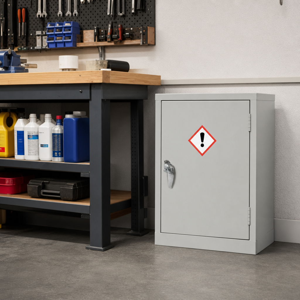 Mini Grey COSHH Hazardous Storage Cabinet 610 x 457mm