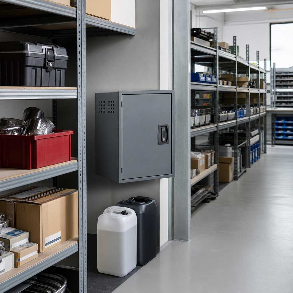 Mini Grey COSHH Hazardous Storage Cabinet 610 x 457mm