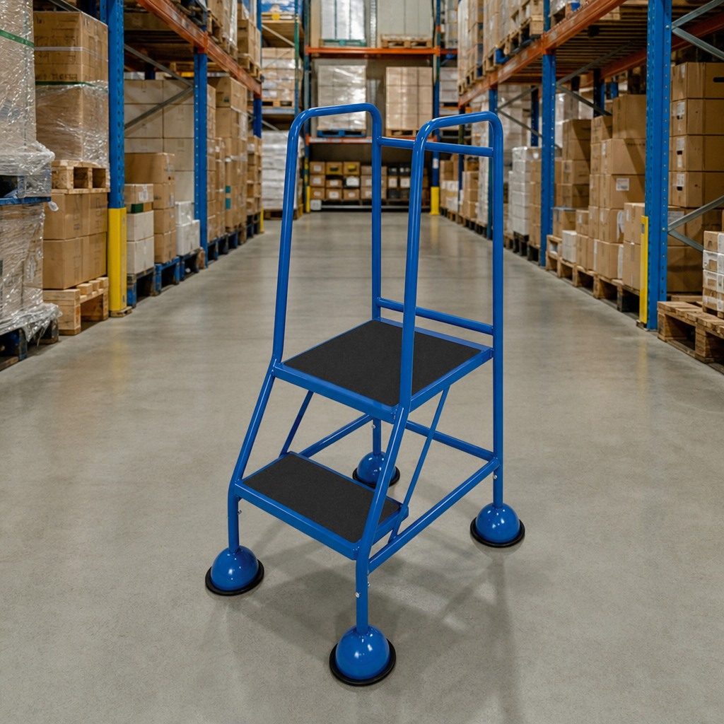 Mobile Anti-Slip Warehouse Steps with Domed Feet