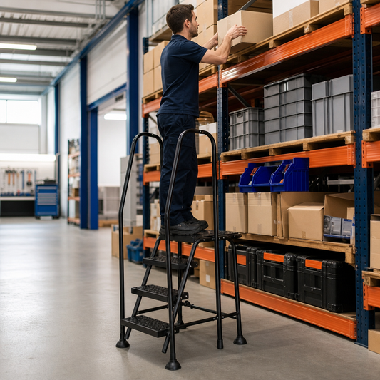 Mobile Anti-Slip Warehouse Steps with Domed Feet