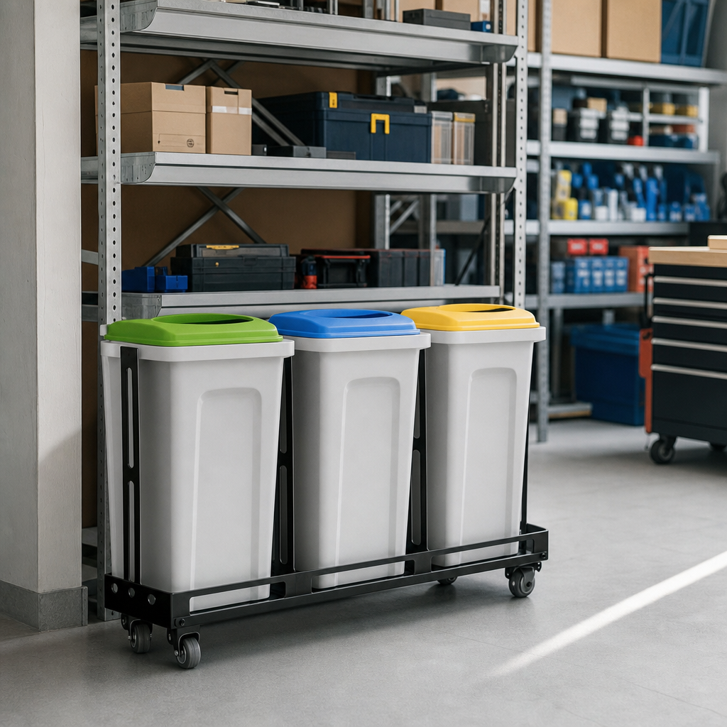 Mobile Base with Wheels for Plastic Recycling Station