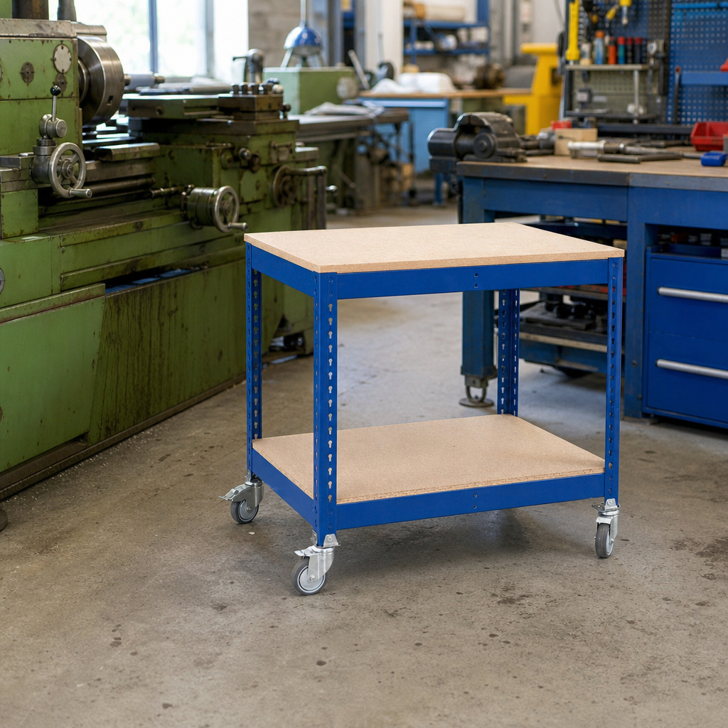 Mobile Compact Tool Station with Shelves and Storage