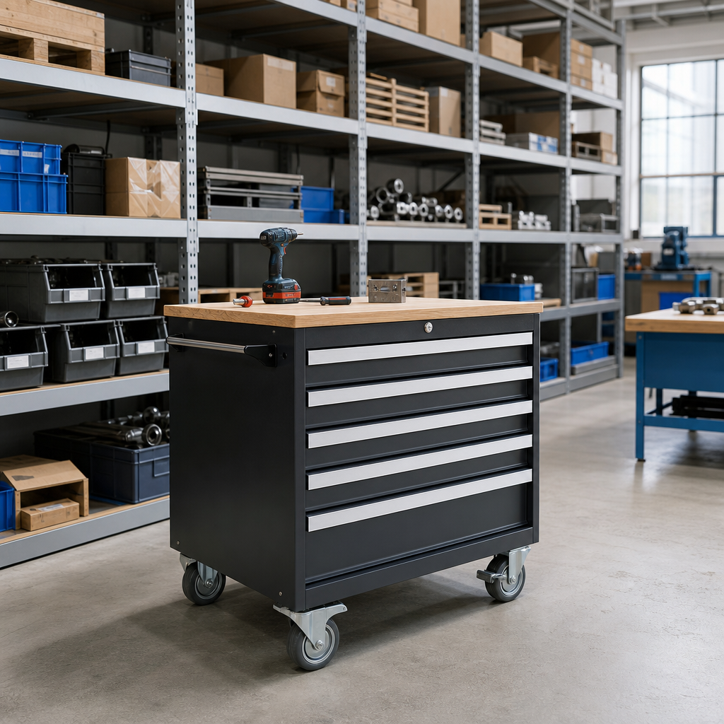 Mobile Drawer Cabinet with Worktop 985x1050x650mm
