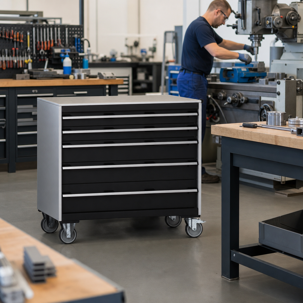 Mobile Drawer Cabinet with Worktop 985x1050x650mm