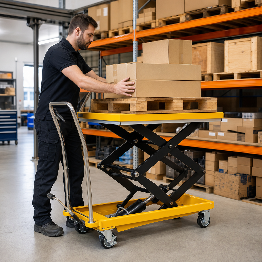 Mobile Hydraulic Scissor Lift Table 300kg Capacity