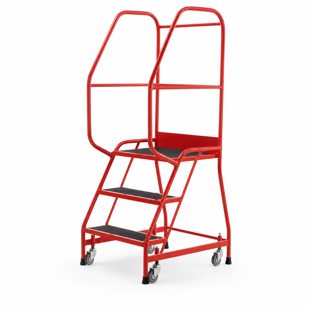 Mobile Industrial Step Ladders with Anti-Slip Treads