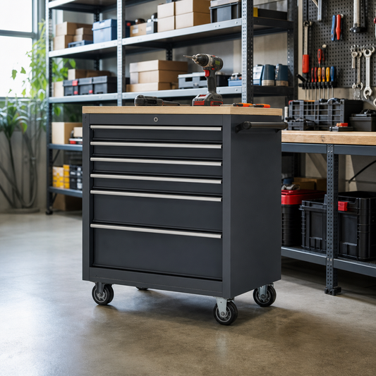 Mobile Multi Drawer Tool Cabinet with Worktop 1090h x 800w x 650d