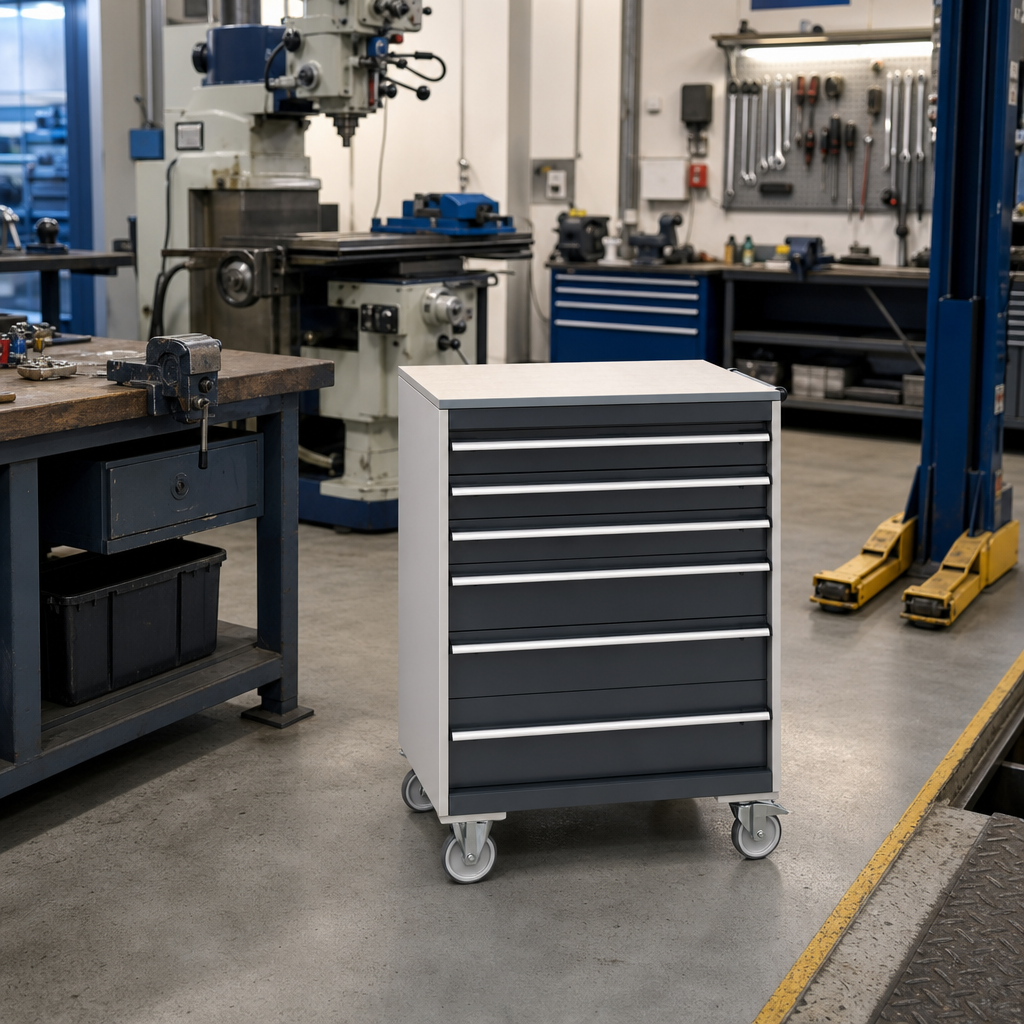 Mobile Multi Drawer Tool Cabinet with Worktop 1090h x 800w x 650d
