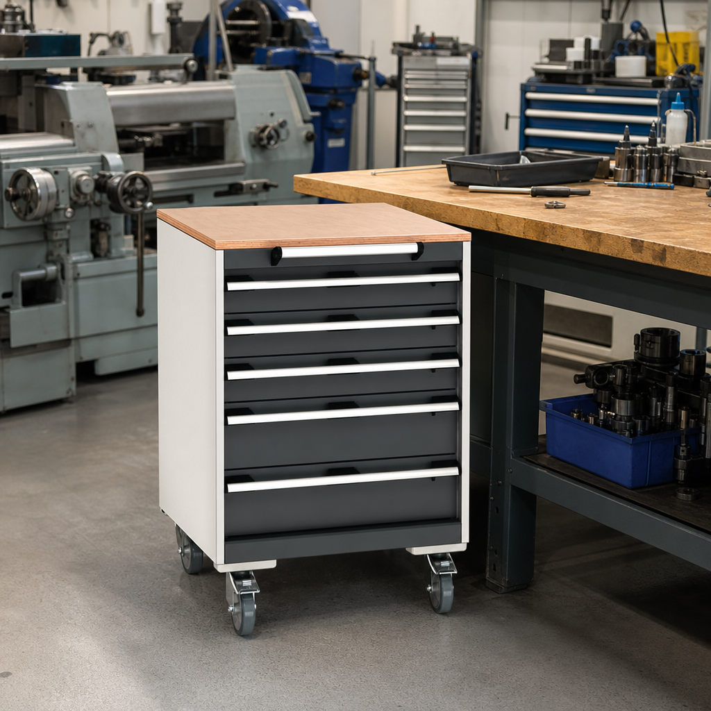 Mobile Multi Drawer Tool Storage Cabinet 890x650x650mm