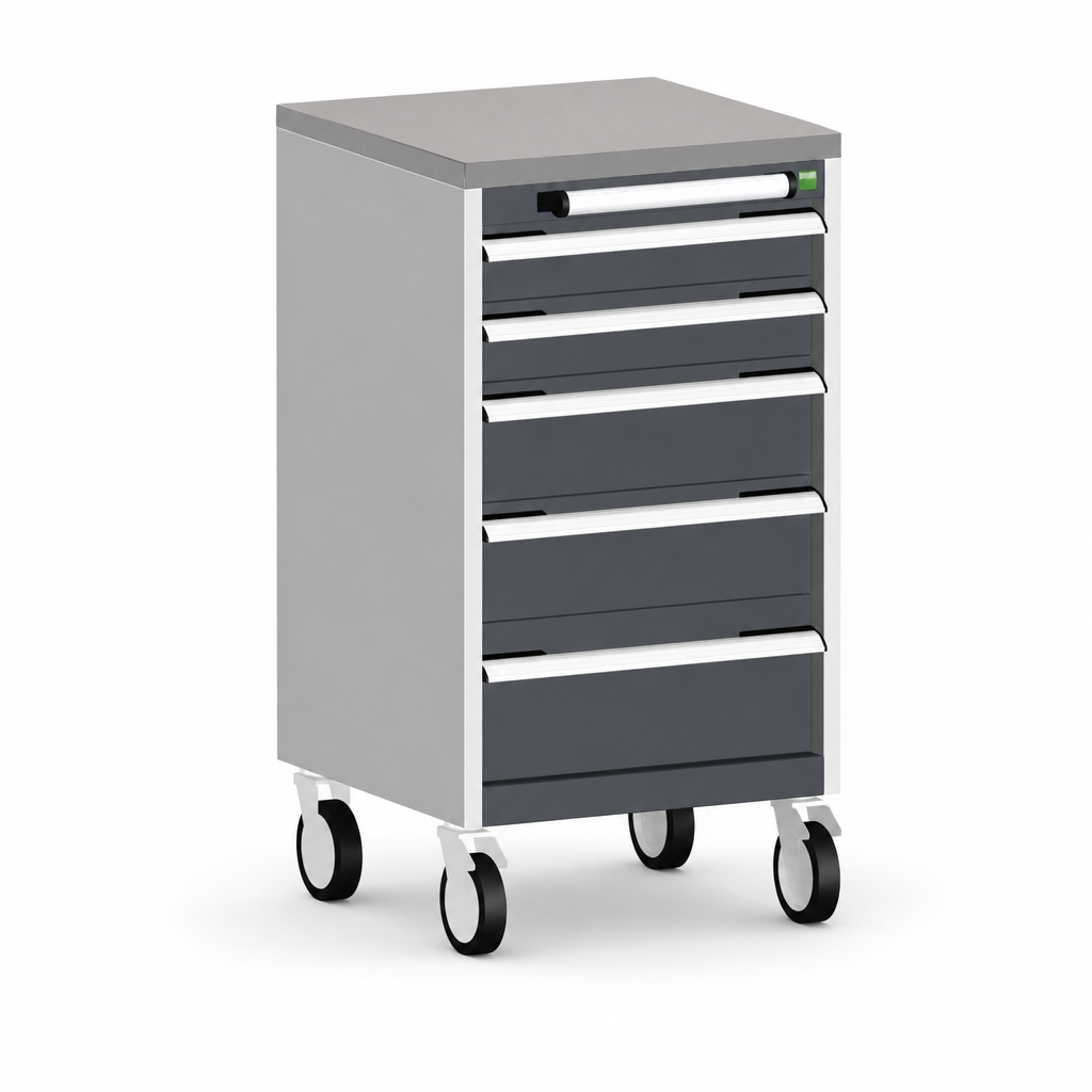 Mobile Multi Drawer Tool Storage Cabinet with Worktop