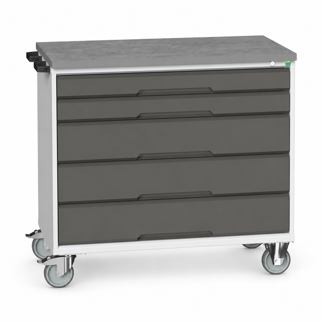 Mobile Multi-Drawer Tool Storage Cabinet with Worktop