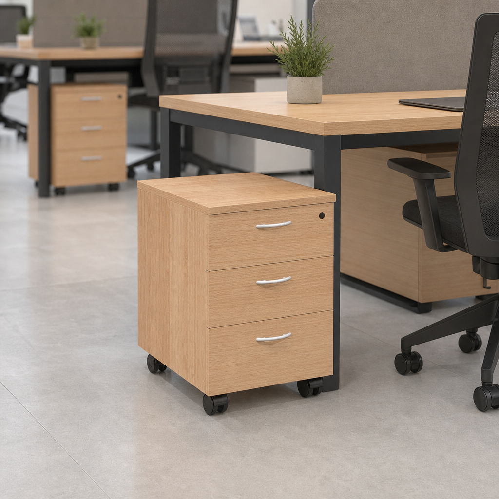 Mobile Pedestal Filing Cabinet With 2 or 3 Drawers