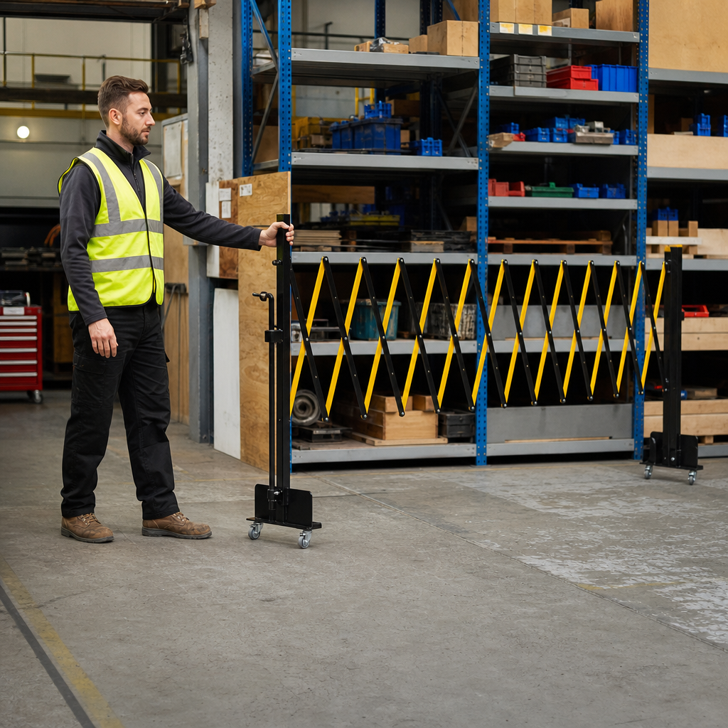 Mobile Retracting Metal Crowd Control Barrier