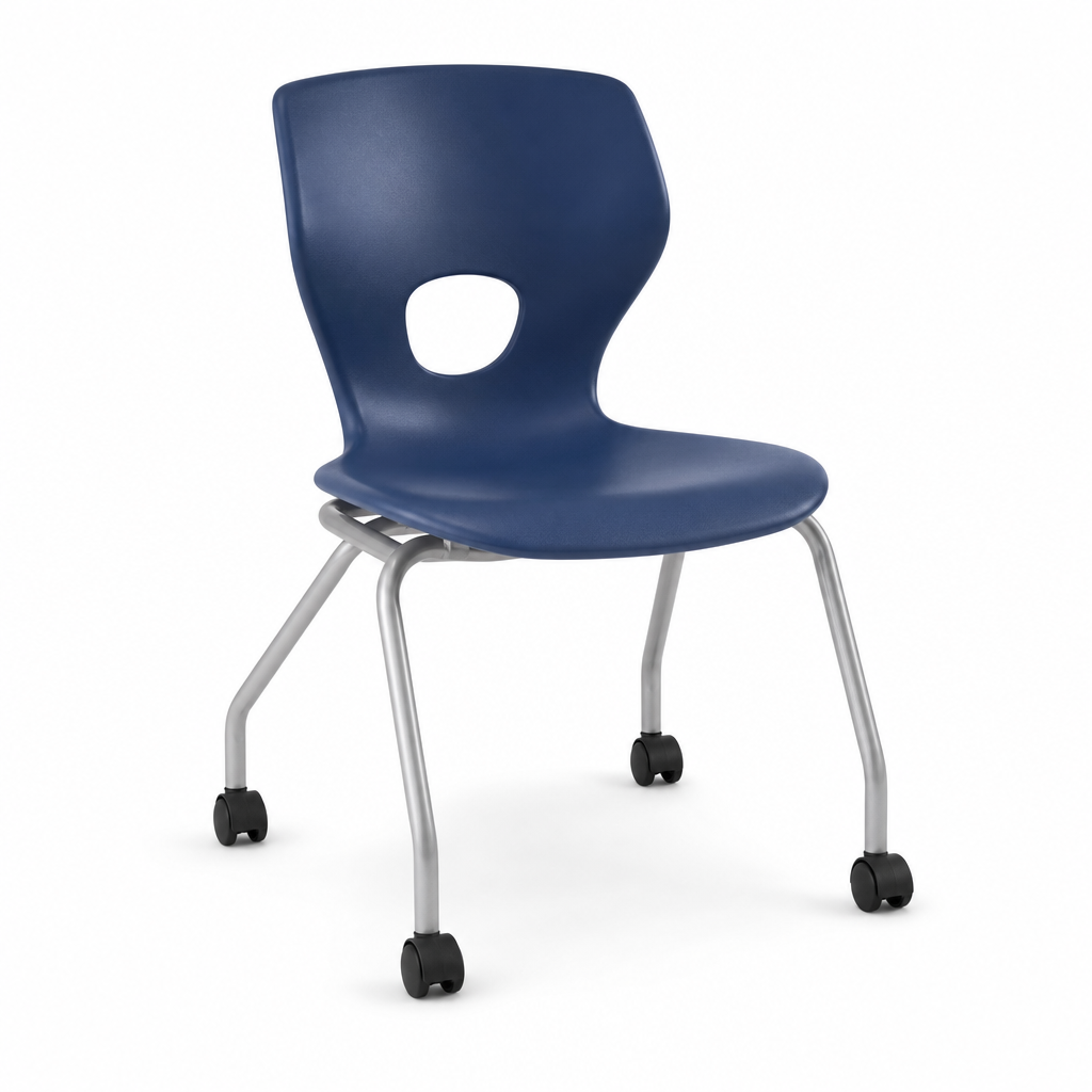 Mobile Stackable Plastic School Chair with Castors
