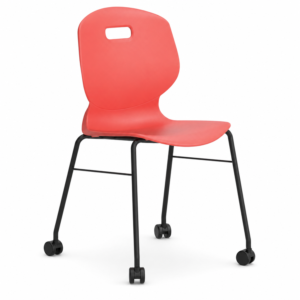 Mobile Stackable Plastic School Chair with Castors