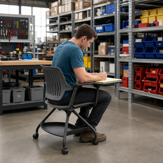 Mobile Stackable School Chair with Writing Tablet