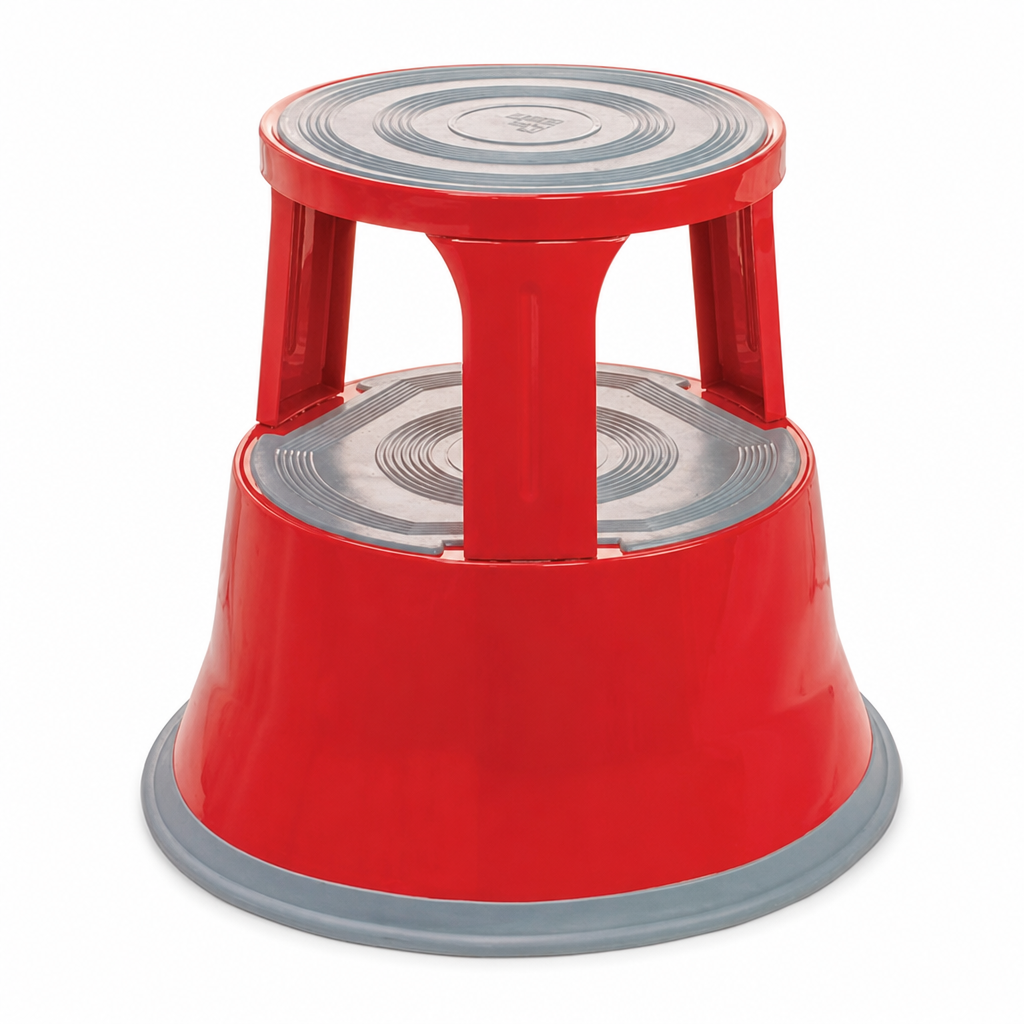 Mobile Steel Kick Step Stools with Anti-Slip Tread
