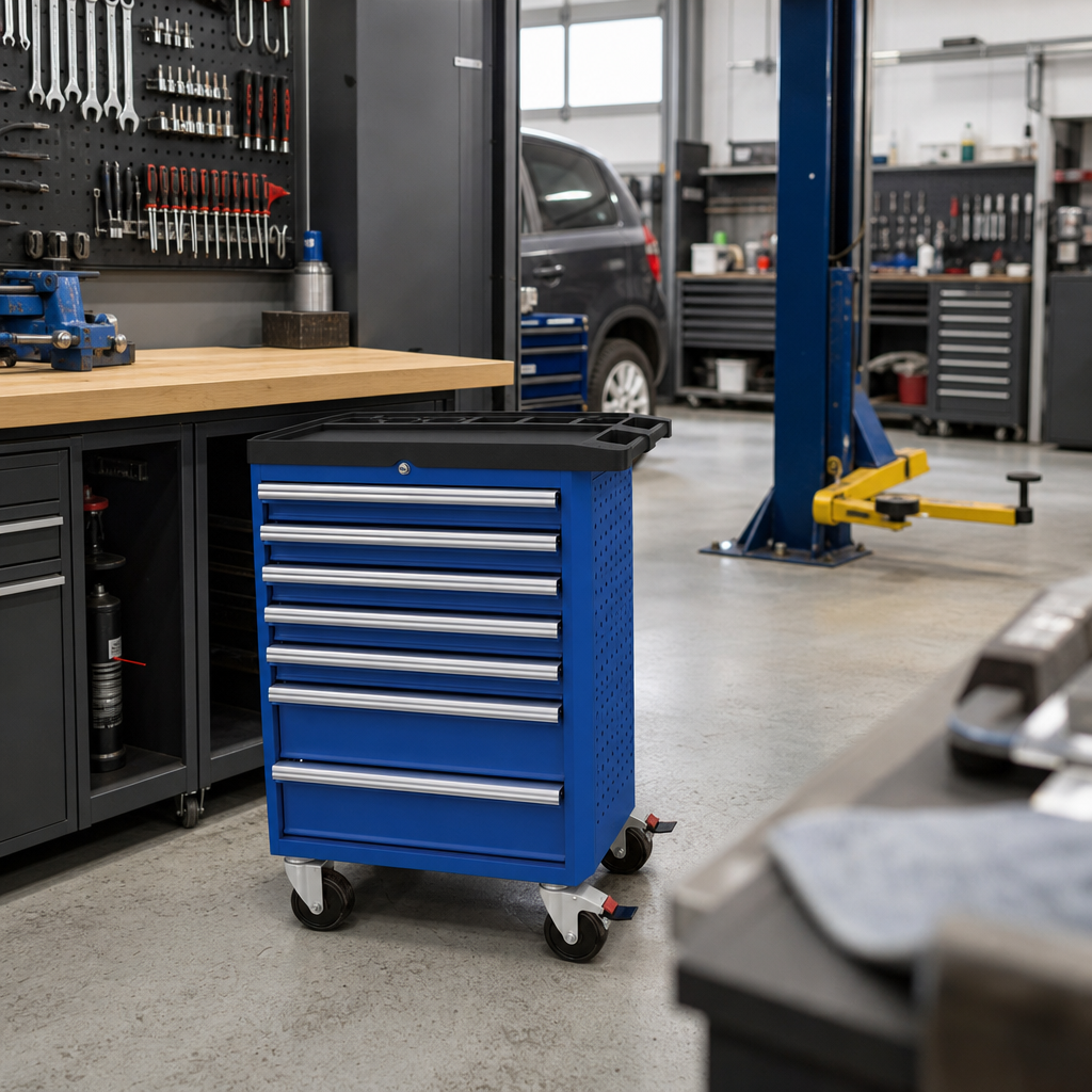 Mobile Steel Tool Trolley With 6 or 7 Drawers