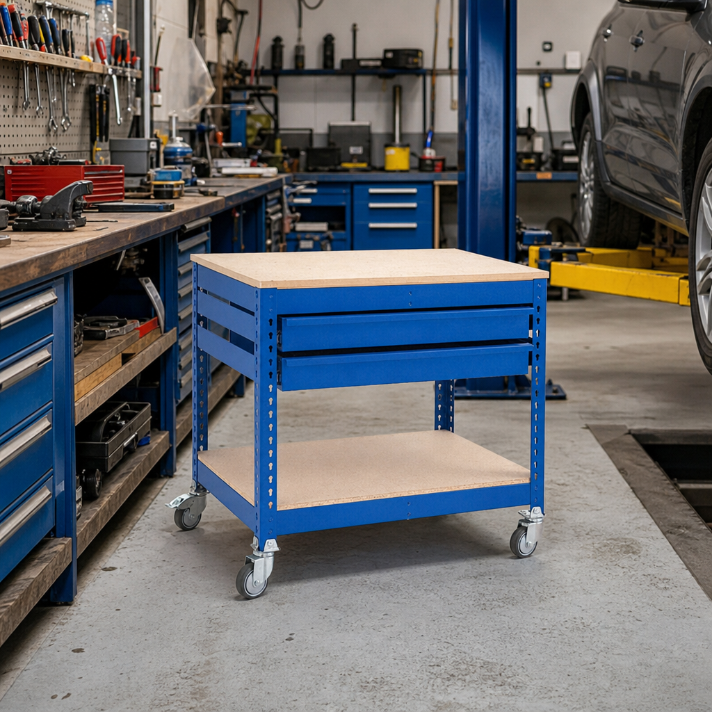 Mobile Tool Station with Double Drawers