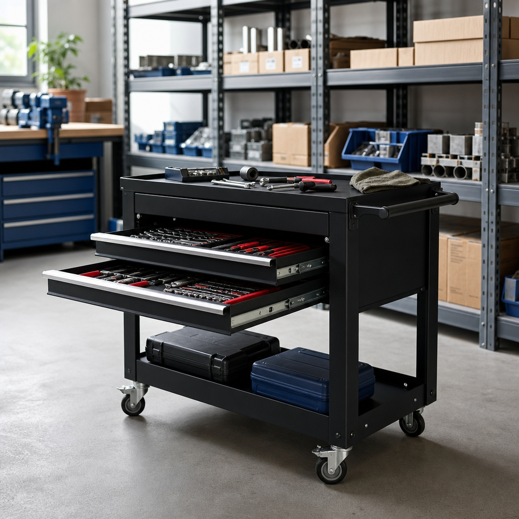 Mobile Tool Station with Double Drawers