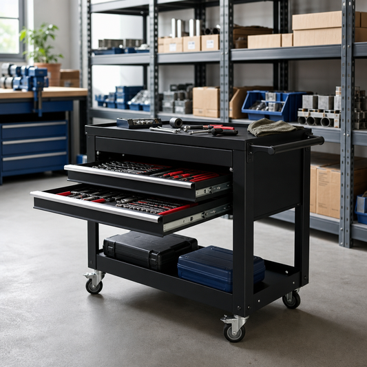 Mobile Tool Station with Double Drawers