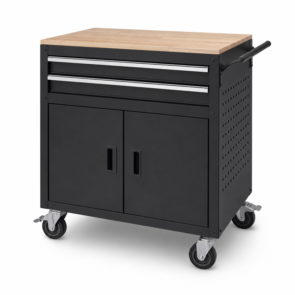 Mobile Tool Station with Double Drawers