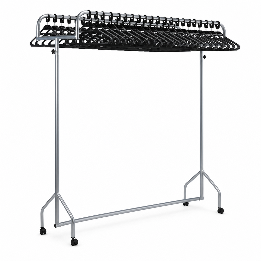 Mobile Twin Top Clothes Rail with Hangers
