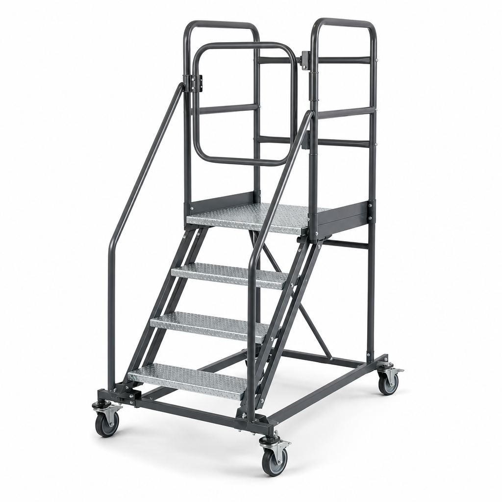 Mobile Warehouse Safety Steps with Safety Gate
