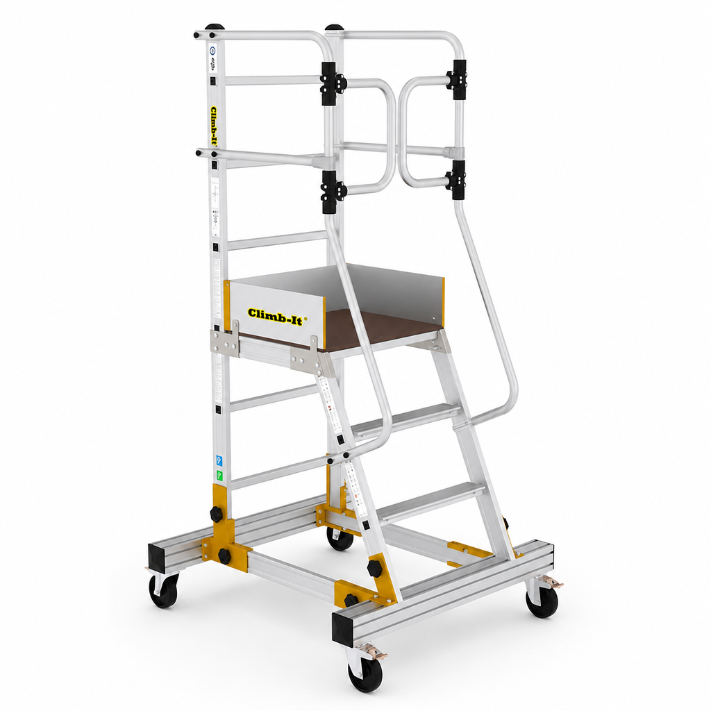 Mobile Warehouse Safety Steps with Safety Gate