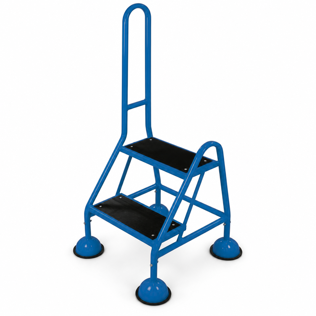 Mobile Warehouse Step Ladders with Handle and Rubber Treads