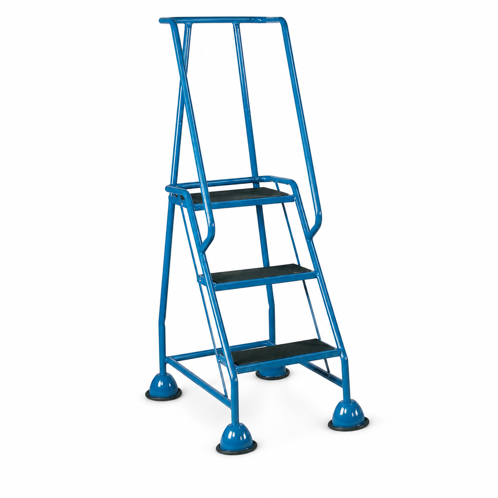 Mobile Warehouse Step Ladders with Rubber Treads and Domed Feet