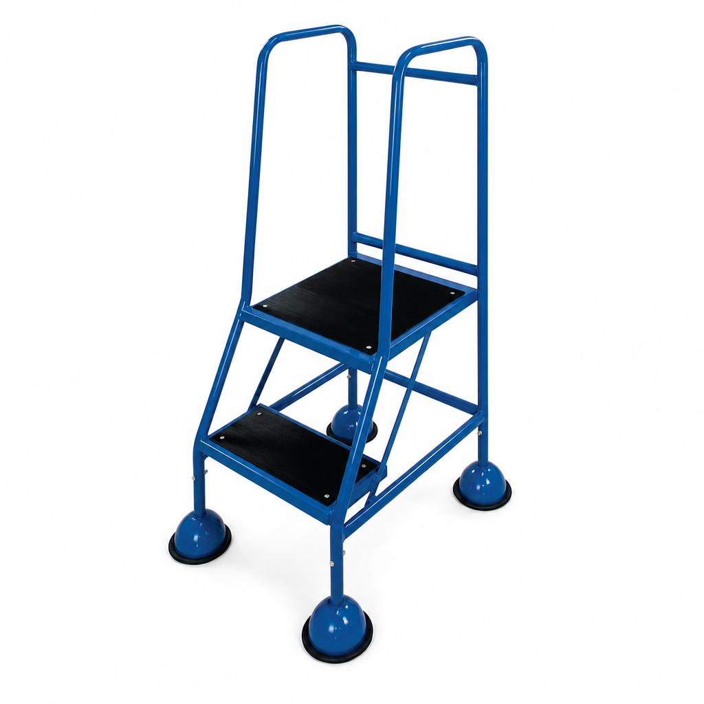 Mobile Warehouse Steps with Domed Feet and Rubber Treads