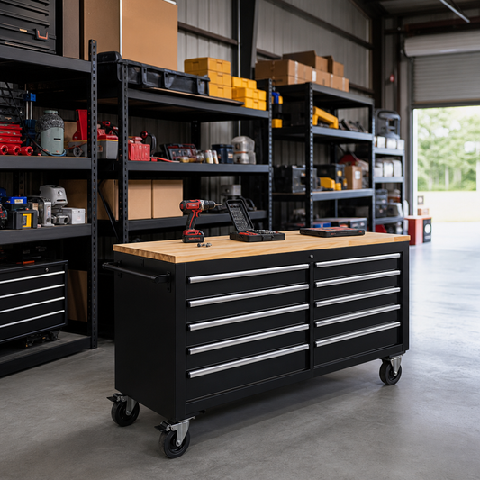 Mobile Workbench with 10 Drawers and Choice of Top
