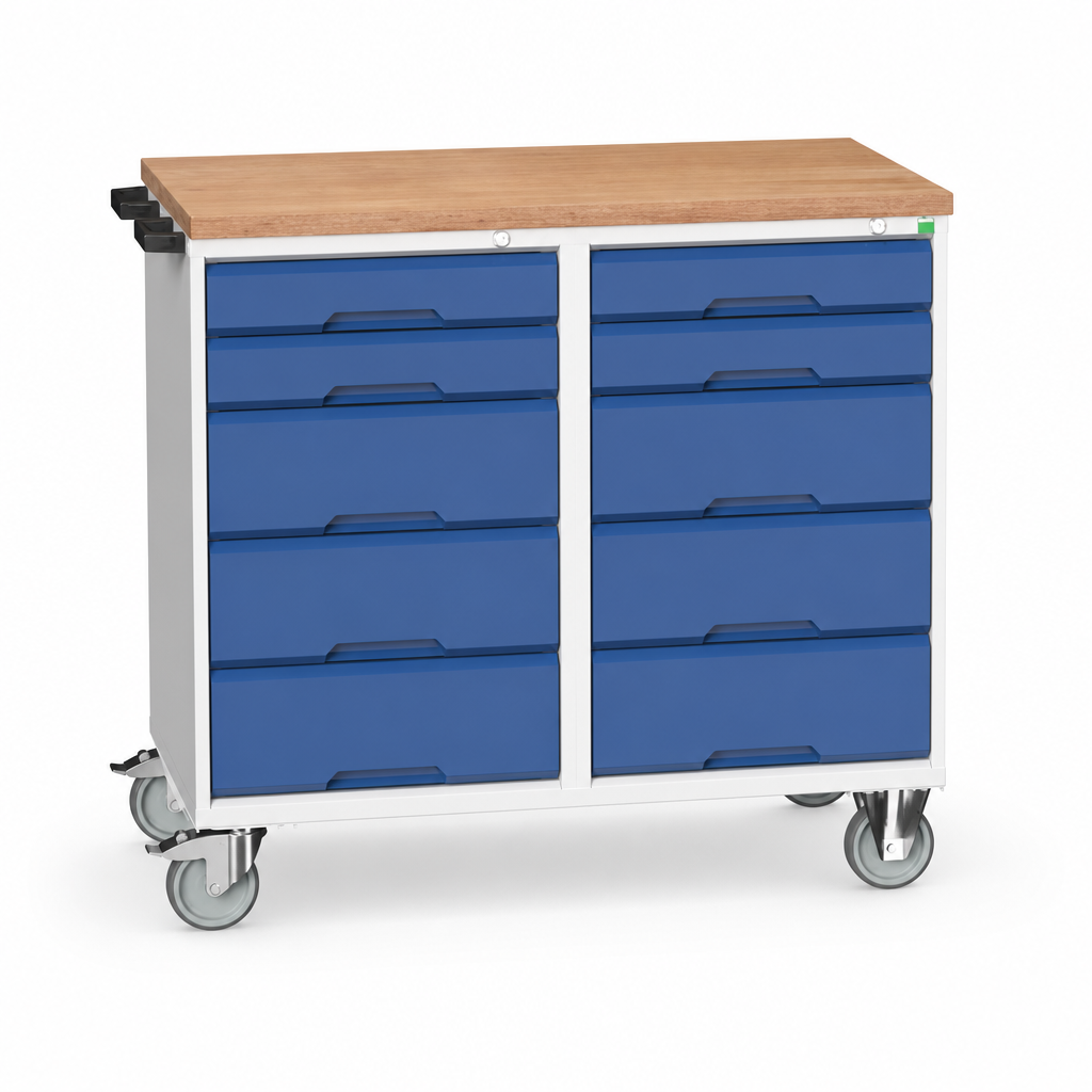 Mobile Workbench with 10 Drawers and Choice of Top