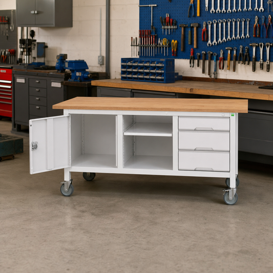 Mobile Workbench with Drawer and Shelf Storage 830x1750x600mm