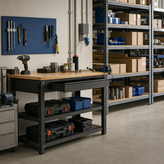 Mobile Workbench with Drawer and Shelf Storage 830x1750x600mm