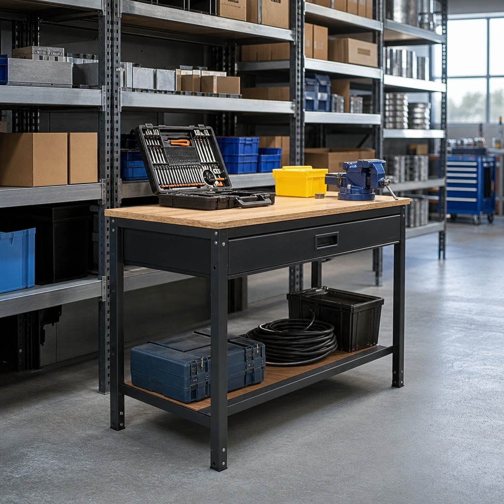Mobile Workbench with Drawer and Shelf Storage 830x2000x600mm