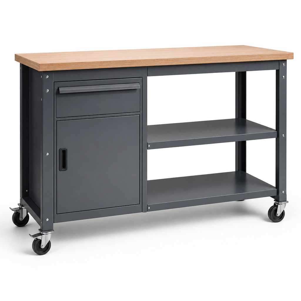 Mobile Workbench with Drawer and Shelf Storage 830x2000x600mm