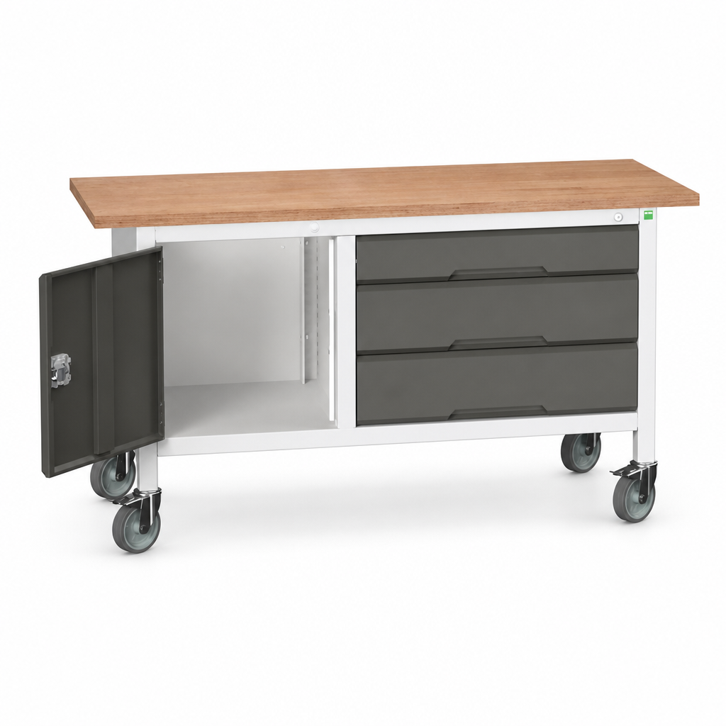Mobile Workbench with Drawers and Optional Shelf 830x1500x600mm