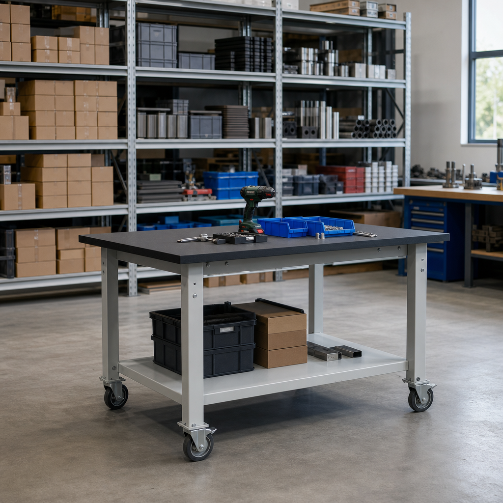Mobile Workbench with Linoleum Worktop 840x1500x750mm