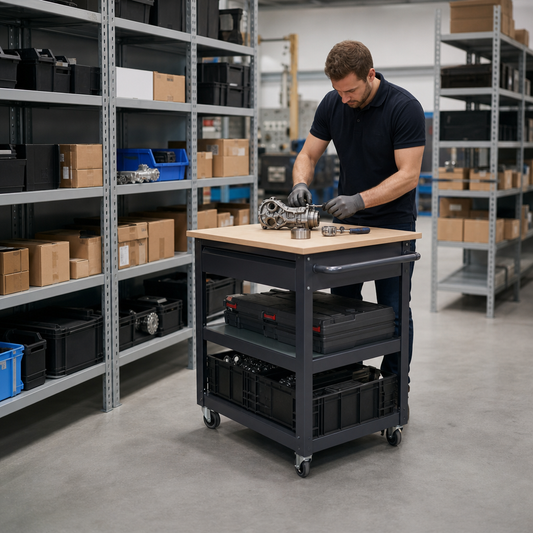 Mobile Workbench with MPX Worktop 885x1050x525mm
