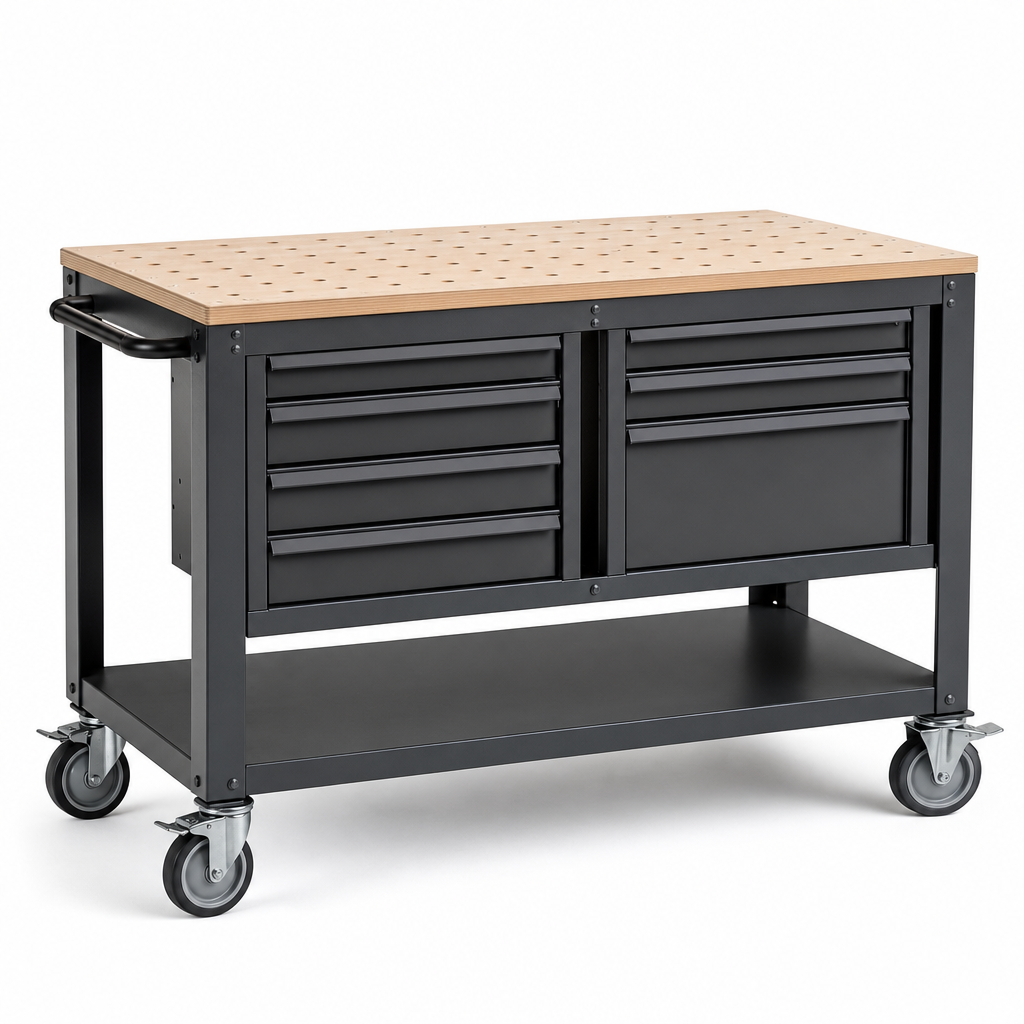 Mobile Workbench with MPX Worktop and Drawer Options
