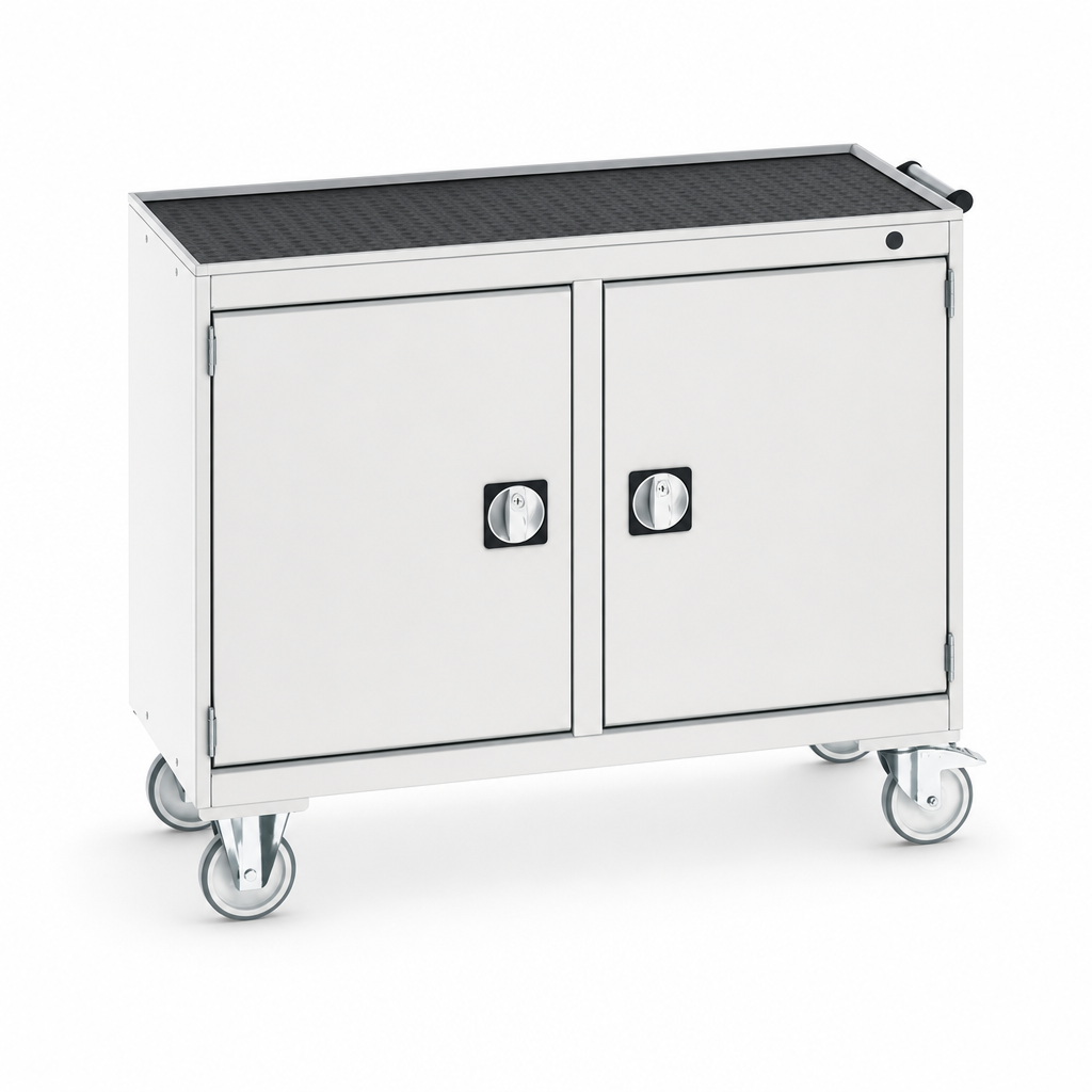 Mobile Workbench with Rubber Worktop 885 x 1050 x 525mm