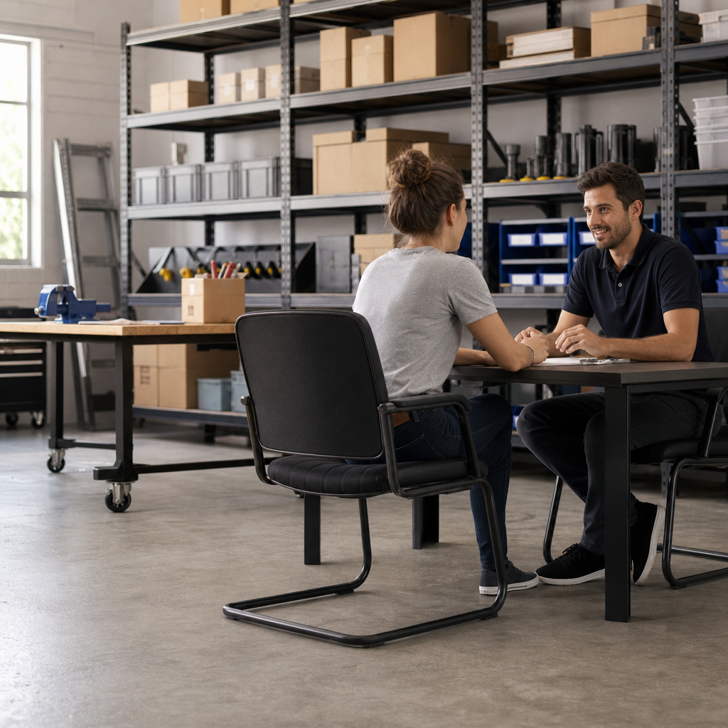 Modern Sled Base Meeting Chair
