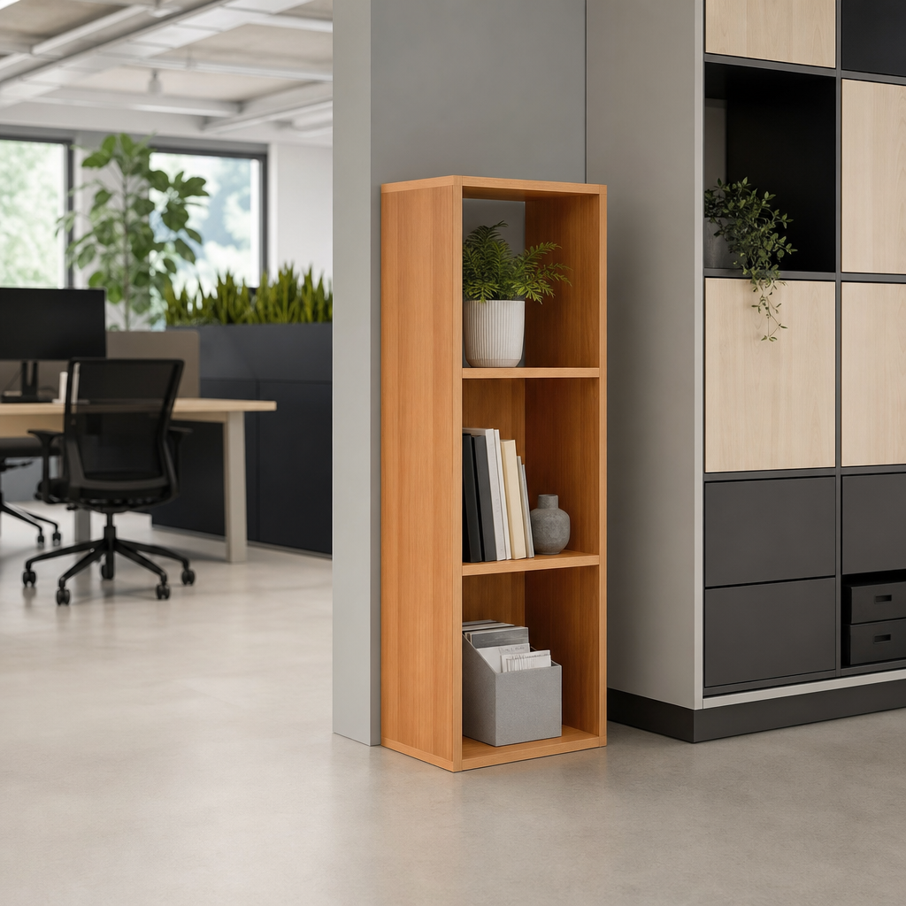 Modular Alder Finish Storage Cube Cabinet