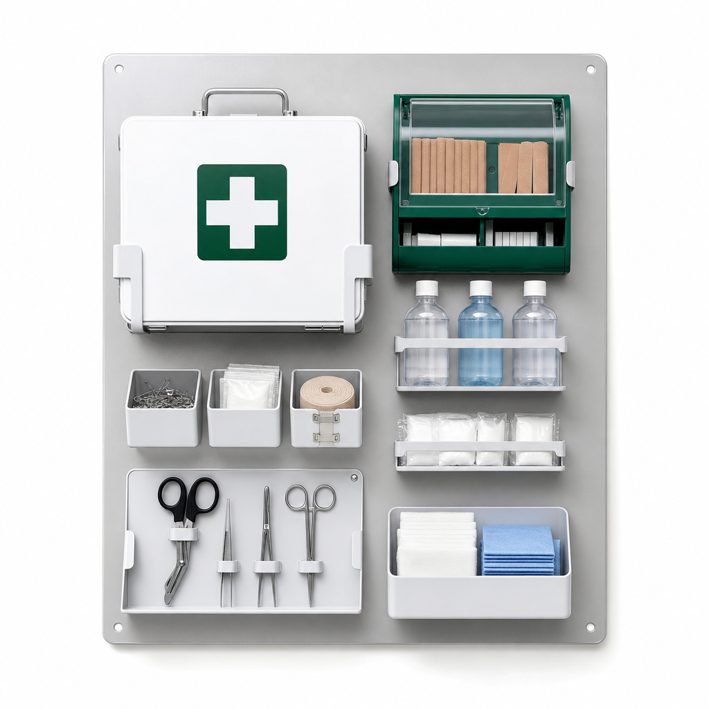 Modular First Aid Kit Shadow Board for 5S Workspaces