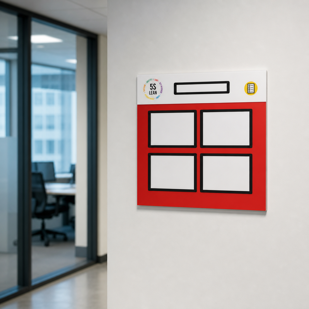 Modular Notice Board with 4 Black A4 Frames