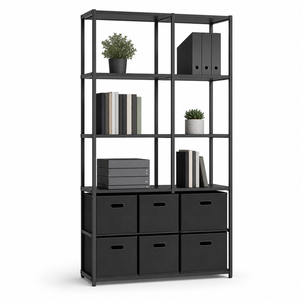 Modular Office Bookcase with Storage Boxes