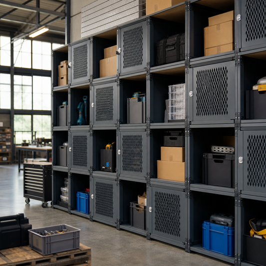 Modular Steel Cube Locker Compartments