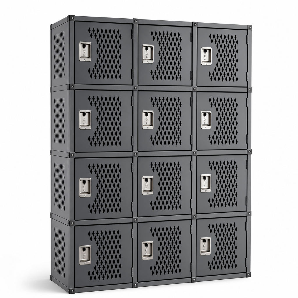 Modular Steel Cube Locker Compartments
